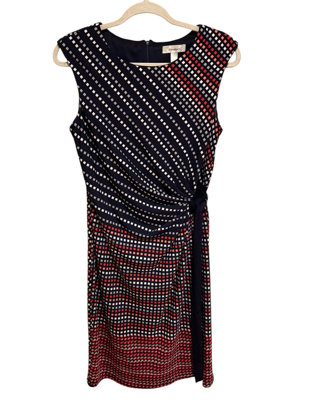 RETRO Red, White & Blue Sleeveless Knot-Waist Midi Dress - Perfect for July 4!